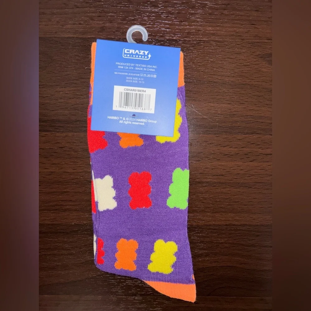 HARIBO GUMMY BEAR NOVELTY CREW SOCKS NWT MEN’S SHOE SIZE 6-13